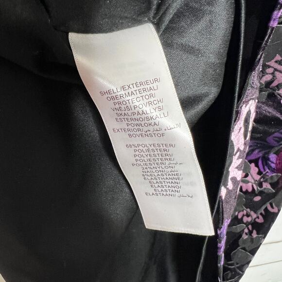 Adrianna Papell Velvet Burnout Sheath Dress Floral Black Purple Plus Size 26W - Picture 9 of 12